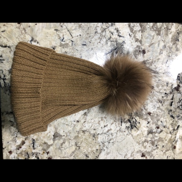 Camel wool scarf, hat, ear band main image 7